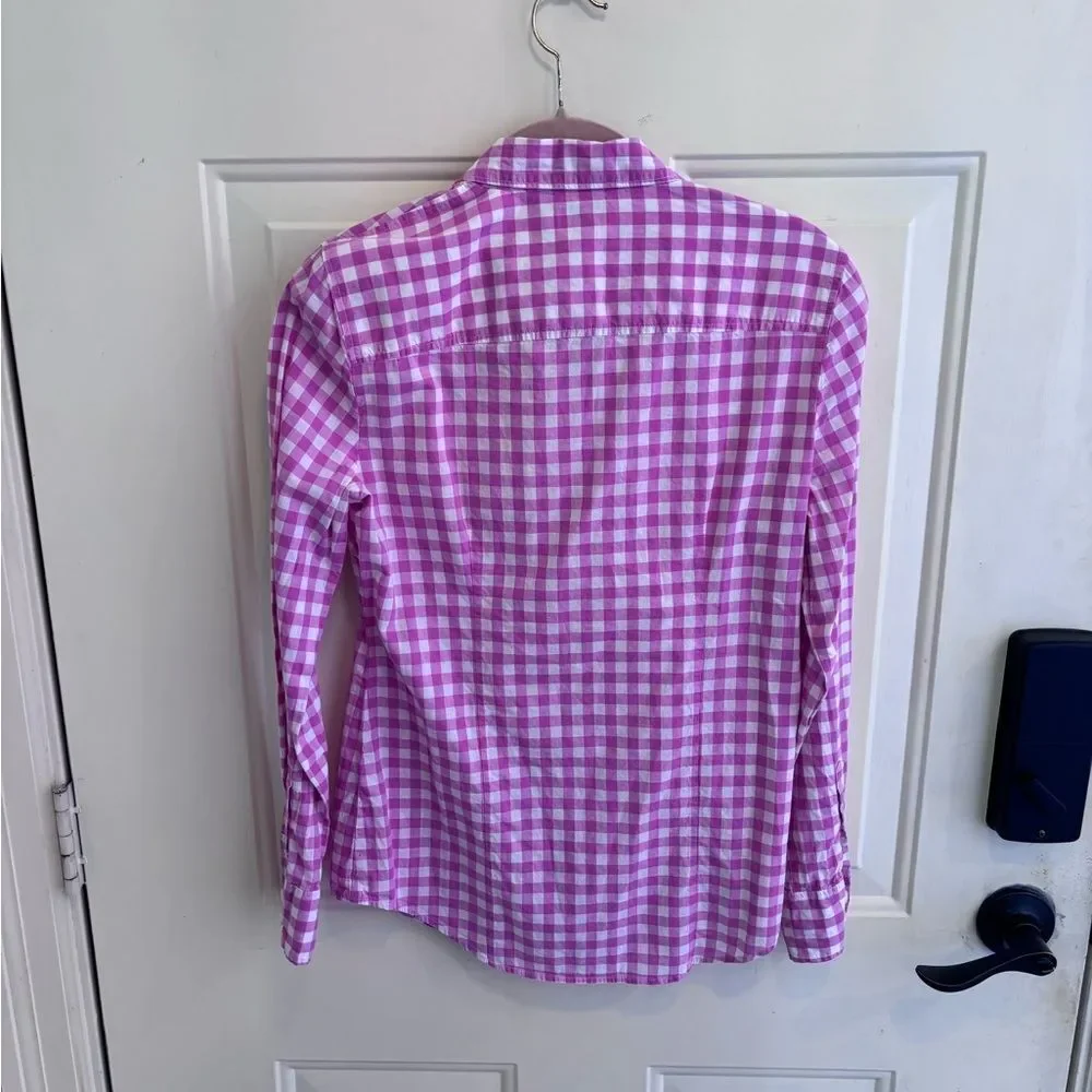 J. Crew Pink Plaid Women's Button Down Shirt